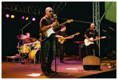 Florian Schaube, Todor 'Toscho' Todorovic, Oliver 'Olli Gee' Geselbracht, Mike Titré - © Foto: Hans Abry (Bild-Nr. 1129-6)